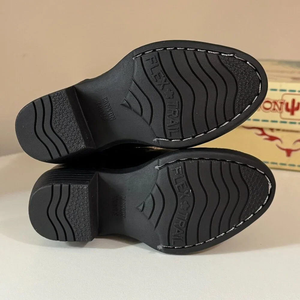 Canyon Trails Lil Cowboy Boots Pointed Toe Classic Black Toddler Size 5T - Picture 6 of 7